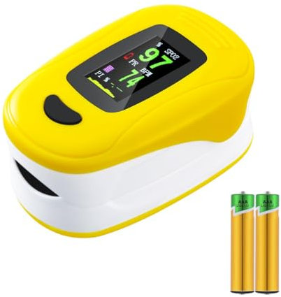 Fingergerät zur Messung von Sauerstoffwerten und Pulsfrequenz, präzises und benutzerfreundliches Gerät für Erwachsene und Kinder - Gelb (1) (1)