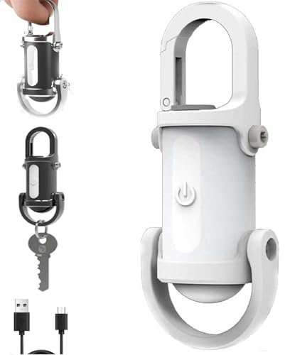 Zumylea 1200LM Super Bright Mini Keychain Flashlight Waterproof, Rechargeable LED Keychain Torch, 2 in 1 Flashlight and Power Bank for Hiking, Camping (White)