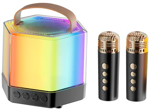 Ensemble de Microphones Mini Microphone karaoké Machine de karaoké Portable pour Les Enfants Machine de karaoké pour Enfants pour Les Filles Micro de karaoké Abdos Noir