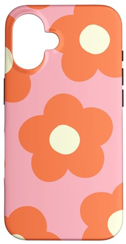 Danish Pastel Aesthetic Daisy Flower Preppy Burnt Orange Hülle für iPhone 16