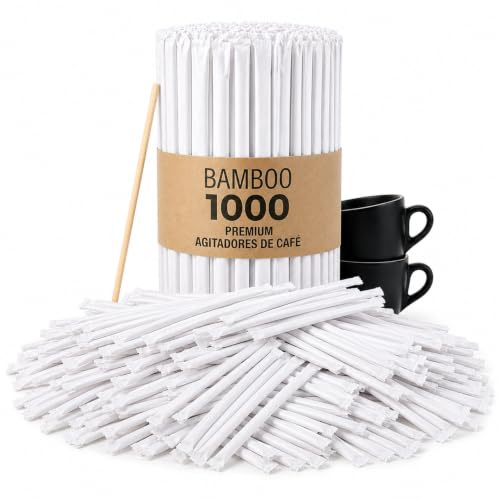 GASTROTOMI Paletinas Café Desechables de 1.000 Palitos de Madera de 11cm | Café Palitos con Funda Individual de 11 cm, Resistentes para Bebidas Calientes en Bares, Oficinas y Hostelería