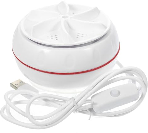 Mini Automático Bidireccional 30w Lavadora Portátil y Rotación Apagado | Temporizador Inteligente, Uso en Viaje y Dormitorio, Cuerpo Abs Blanco, para Camisetas y Camisas
