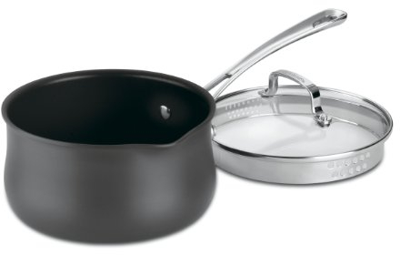 Cuisinart 6419-18P Contour Stielkasserolle mit Deckel, harteloxiert, 2 l