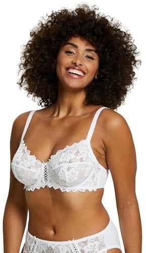 Sans Complexe - Arum - Soutien-Gorge Emboitant en Dentelle avec Armatures - Classique - Femme - Blanc - 85D