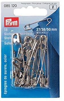 Prym Sicherheitsnadeln, 27/38/50mm, Sortiert, schwarz, 18 Stück, Stahl