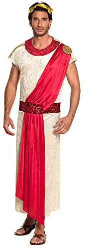 Boland - Kostüm für Erwachsene Nero, Kopfschmuck und Toga mit Umschlagtuch, Verkleidung, Römischer Kaiser, Griechischer Gott, Römer, Karneval, Mottoparty