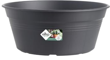 Elho Green Basics Bowl 27 - Vaso per Esterno - Ø 27.0 x H 11.4 cm - Nero/Living Black