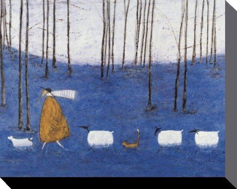 1art1 Sam Toft Poster Mr Mustard, Doris Und Ihre Freunde, Auf Zehenspitzen Durch Die Glockenblumen Bilder Leinwand-Bild Auf Keilrahmen | XXL-Wandbild Poster Kunstdruck Als Leinwandbild 50x40 cm