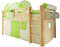TiCAA Hochbett, Kinderbett Spielbett mit Treppe aus Kiefer Massivholz Bettgestell 90 x 200