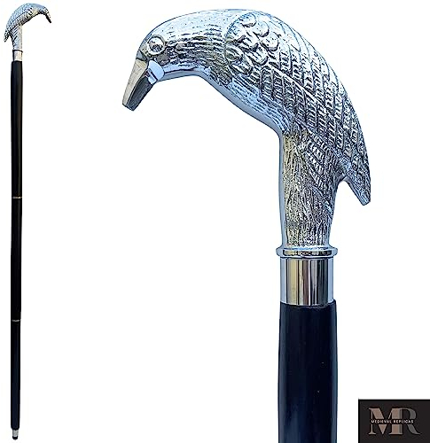 Herren Raven Fashion Gehstock Silber