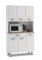 Mueble Auxiliar Cocina, Armario Cocina, Alacena Cocina Buffet 6 Puertas Blanco y Roble Acacia 101x185 cm
