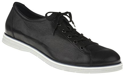 Lui by tessamino Herren Freizeit Sneaker Enrico mit Schnürung aus weichem Rindsleder, gefüttert mit echtem Lederfutter, für Sommer und Herbst, bequem durch Weite H, mit leichtem Absatz 41 schwarz