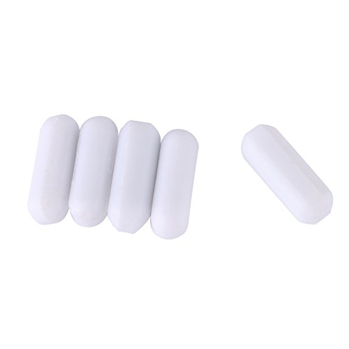 5 Stücke Typ-C PTFE Magnetischen Rühren Bar Labor Rührer Flea Lab für Magnetmischer Weiße Farbe(C5*15mm)