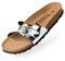 BOnova Damen Pantoletten Teneriffa in Mirror Silber 35, modischer Einriemer mit Korkfußbett - komfortable Sandalen zum Wohlfühlen - hergestellt in der EU