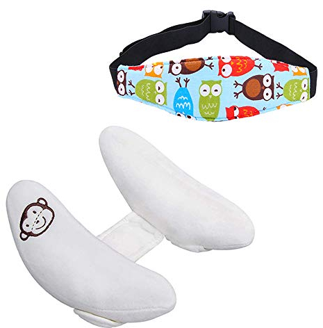 Kleinkind Verstellbare Nackenstützkissen & Safety Kopfstütze-Band-Autositz, Baby-Kind-Kleinkind-Kopf-Hals-Schutz, Blue Owl