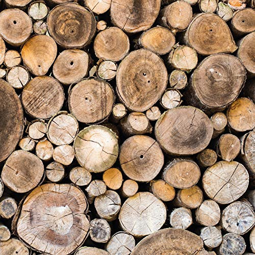 PrintYourHome Fliesenaufkleber für Küche und Bad | Dekor Holz Stapel Natur Braun | Fliesenfolie für 15x15cm Fliesen | 24 Stück | Klebefliesen günstig in 1A Qualität
