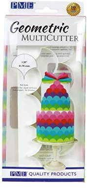 PME GMC193 Geometric Multicutter for Cake Design-Fish Scale, Large Size, Weiß