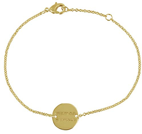 LES POULETTES BIJOUX - Vergoldet Armband Runde Medaille Maman d'Amour