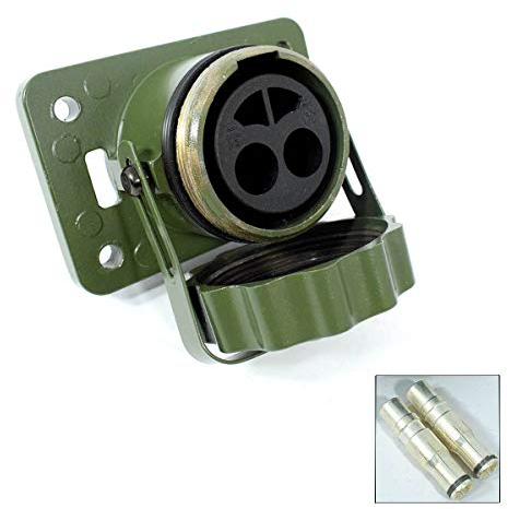 Sertplas Prise Électrique 2 Pôles - Sortie NATO - Vert - Métal - 24 V - 135 A - 35 mm² - Contact à Sertir / Solder - Plugin - Type E 2 Pin FR