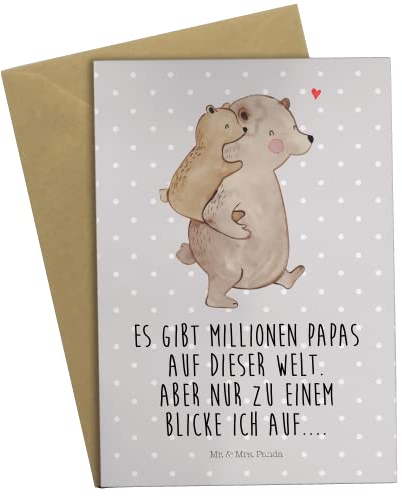 Mr. & Mrs. Panda Klappkarte Papa Bär - Geschenk, Glückwunschkarte, Muttertag, weihnachtskarten, Grußkarte, osterkarte, Geburtstag, Grußkarten, einladungskarten, Vatertag