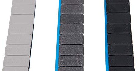 Levando 7X Auswuchtgewichte SCHWARZ & GRAU 420g Klebegewichte Stahlgewichte Kleberiegel 60g mit ABRISSKANTE verzinkt & kunststoffbeschichtet 3 Farben BGS, Farbe: Schwarz