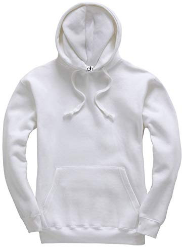 D&H CLOTHING UK Premium Adulto Unisex Premium XS-6XL Pullover Heavy Blended Felpa con cappuccio in pile da lavoro Felpa con cappuccio Top Plain BNW Unisex, bianco, XXL