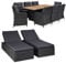 vidaXL Gartenmöbel Set 11-TLG. Gartengarnitur Sitzgruppe Gartenset Sitzgarnitur Esstisch Gartentisch Stühle Sonnenliege Poly Rattan Schwarz