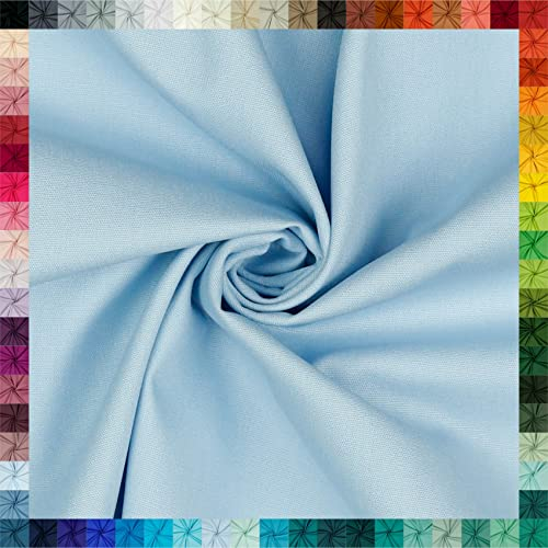 VmG-Store Baumwollstoff Uni 100% Baumwolle Oeko-Tex Meterware ab 50cm über 70 Farben zur Auswahl (050 Babyblau, 50 x 148cm)
