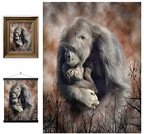 3D LiveLife Linsenförmige Wandkunst Drucke - Großartige Liebe von Deluxebase. Ungerahmtes 3D Gorilla Poster. Perfekter Wandfüller. Original kunstwerk lizenziert von bekannt künstler, Carol Cavalaris