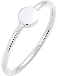 Elli Ring Damen Stapelring Plättchen Geo Basic Trend Blogger in 925 Sterling Silber