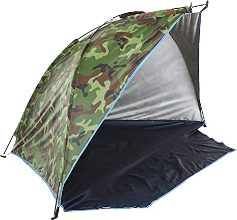 Nicoone Abri de plage et de soleil, tente de plage pour 2 personnes, couche unique, coupe-vent, imperméable, abri solaire pour la pêche, la randonnée, le camping, accessoires