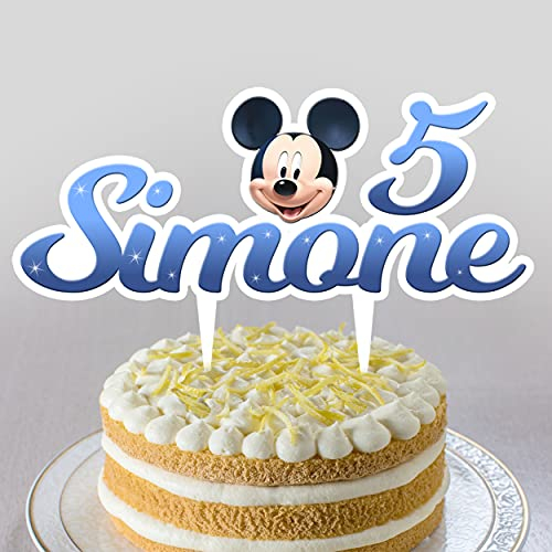 Topper torta nome personalizzato per feste di compleanno ragazzi e bambini. Topino