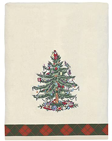 Avanti Linens Spode Badetuch, Weihnachtsbaum, Tartan-Kollektion, Elfenbeinfarben