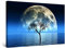 Startonight Bilder - Mond und Blauer Ozean - Leinwandbilder Moderne Kunst, Wanddeko Kunstdrucke, Wandbilder XXL Wohnzimmer Groß Wand Bild 80 x 120 cm, Tag Nacht Effekt, Elegante Geschenkidee Deko