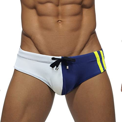 Baotung BT0X0BH016 - Bañador para hombre (ajustable, para deportes acuáticos), azul con blanco, XXL