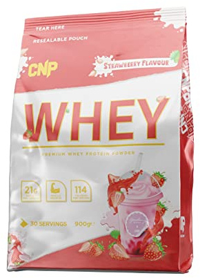 CNP Professional Premium Whey Protein Powder 2kg & 900g, 21g Protein, Low Carb, Easy Digestion, 66/30 Servings, Vegetarian, Halal, 12 Great Flavours (900g, Strawberry)