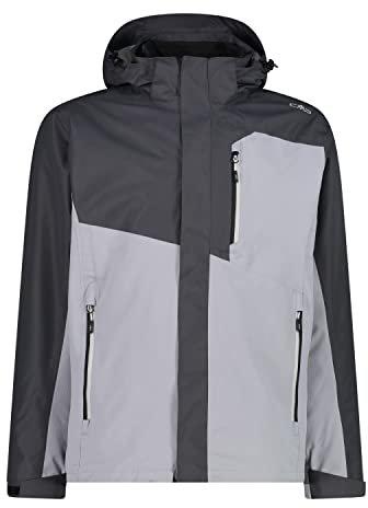 CMP - Man Jacket Zip Hood Detachable Inn.Jacket, Man, Titanio-Cemento, 50