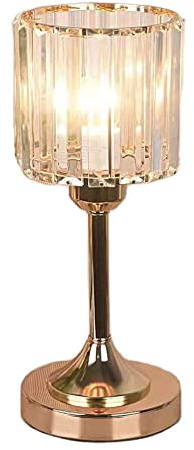 Mengjay Kristall Tischlampe, Schlafzimmer Kristall Nachttischlampe, postmodernes Licht, kreativer Luxus Schreibtischlampe, einfache, moderne E27 Lampenfassung, Schlafzimmer, Wohnzimmer (Runden)