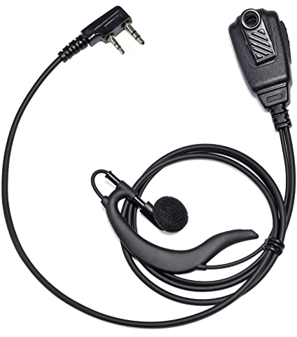 UAYESOK Écouteur Radio de sécurité à 2 Broches Walkie Talkie Headset pour Kenwood TK3301 TK3501 Baofeng UV5R 888S GT3TP UV82 RETEVS RT24 RT27 RT28 avec Micro PTT Accessoires Radio bidirectionnels