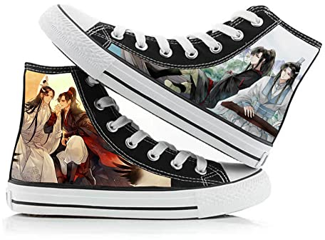 Mo Dao Zu Shi Canvas Schuhe, Anime Hi-Top Turnschuhe, Wei Wu Xian und LAN Wang Ji Gedruckte Sneakers Unisex Schnürschuhe Flache Schuhe Casual Mode Sportschuhe, Type 3, 42 1/3 EU