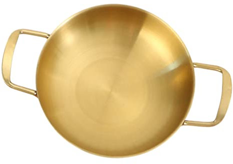 Kichvoe Nudeltopf Paellapfanne Edelstahl Pfanne Mit Deckel Pfanne Mit Doppelgriff Minitopf Induktionskochgeschirr Für Die Küche Tragbare Edelstahlpfanne Rostfrei Bratpfanne