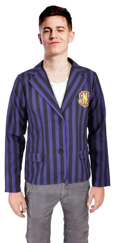 Ciao- Nevermore Academy Jacket school uniform costume disguise fancy dress boy girl official Wednesday Addams (Size S)