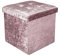 Artistic Fashionista Limited Ottoman Storage Box Crushed VELVET Folding Footstool Rest Seat Storage Stool Toys Chest Bench Blanket Linen Laundry Box (Small - 38x38cm, Blush Pink)