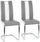 homewell Esszimmerstühle 2er Set, U-Form Ergonomisch Rückenlehne Stahlrahmen, Hochwertiges PU-Leder mit Verdickter Schwamm, Modern Freischwinger Küchenstuhl (2, Grau)