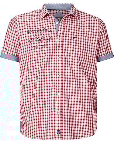 Jan Vanderstorm Homme Chemise À Manches Courtes Kjettil Rouge, XL - 43/44