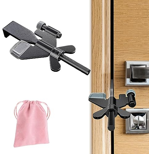 MASJENBU Lot de 1 serrure de porte portable réglable, serrures de porte d'hôtel pour voyageurs, empêchent l'entrée non autorisée, butées de porte de sécurité pour voyage, chambre, appartement, dortoir