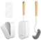 OSCIOSS Bamboo Toilet Brush Set, 2 Pack with Ergonomic Design, Compact Size, Durable Bristles, Wooden Holder for Bathroom Cleaning