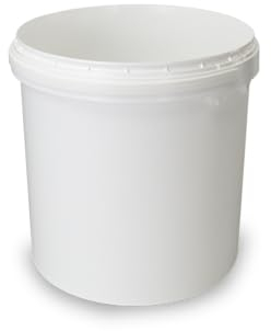 Trevendo 10 Liter Eimer mit Deckel und Kunststoffgriff, lebensmittelecht - luftdicht - stabil - stapelbar - Leereimer zur sicheren Lagerung inkl. Trevendo Beschriftungsetikett