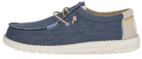 HEYDUDE Wally Coastline Jute Herren - Slip on Schuhe - Mokassin Stil, Navy, 45