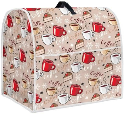 DISNIMO Coffee Design Stand Mixer Cover Compatible with 4.5-5 Quart Kitchen Aid Mixer, Washable Dustproof Covers Fit All Tilt Head & Bowl Lift Models Mixers, Easy to Clean